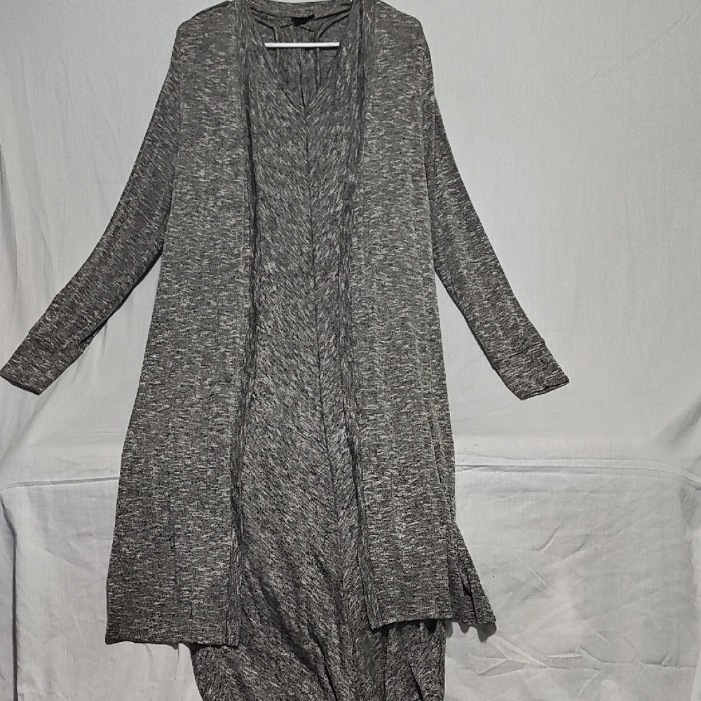 Gray Long Knit Cardigan